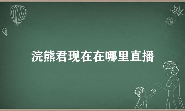 浣熊君现在在哪里直播