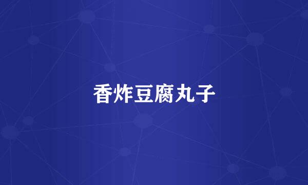 香炸豆腐丸子