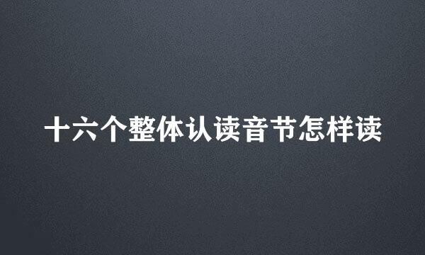 十六个整体认读音节怎样读