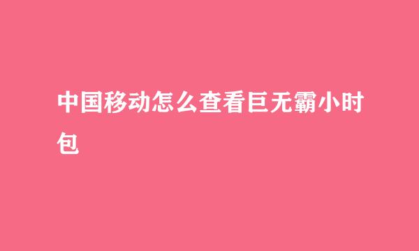 中国移动怎么查看巨无霸小时包