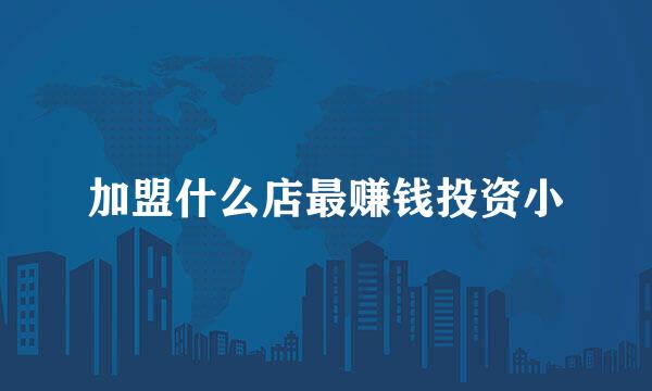 加盟什么店最赚钱投资小