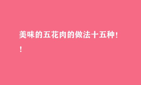 美味的五花肉的做法十五种！！