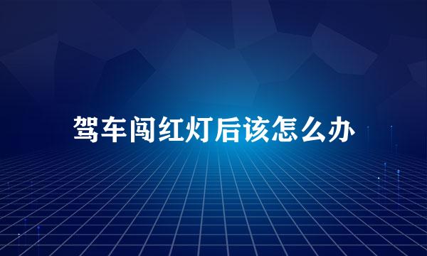 驾车闯红灯后该怎么办