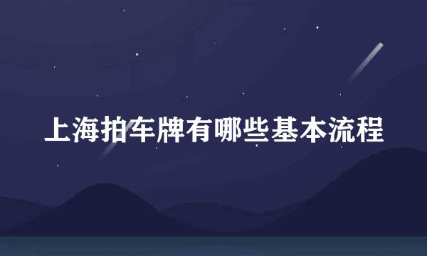上海拍车牌有哪些基本流程