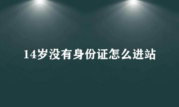 14岁没有身份证怎么进站