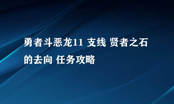 勇者斗恶龙11 支线 贤者之石的去向 任务攻略