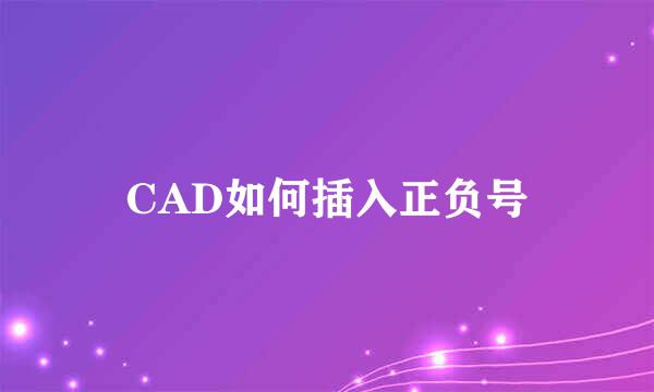 CAD如何插入正负号