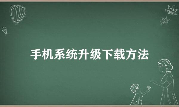 手机系统升级下载方法