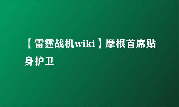 【雷霆战机wiki】摩根首席贴身护卫