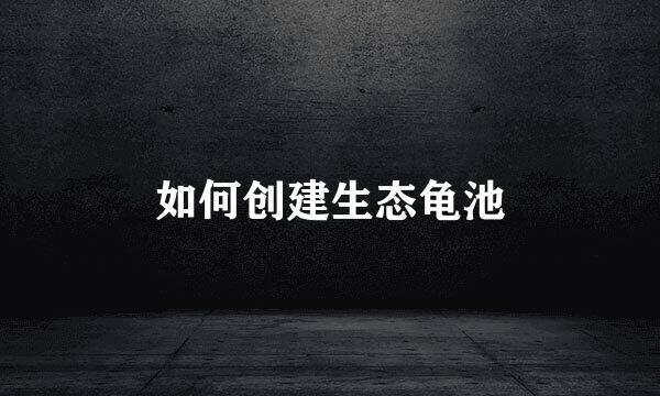 如何创建生态龟池