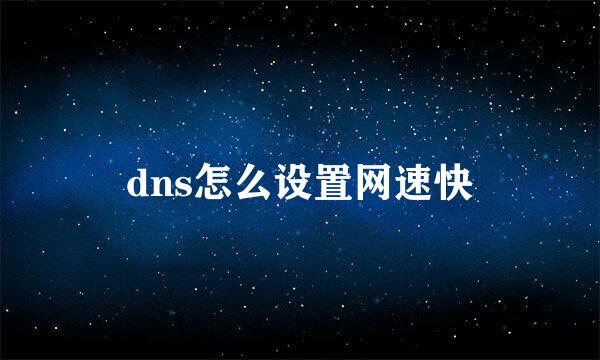 dns怎么设置网速快