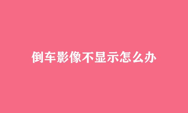 倒车影像不显示怎么办