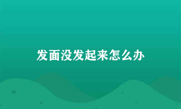 发面没发起来怎么办