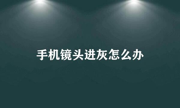 手机镜头进灰怎么办