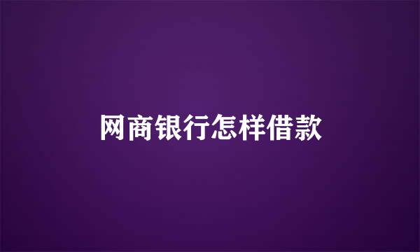 网商银行怎样借款