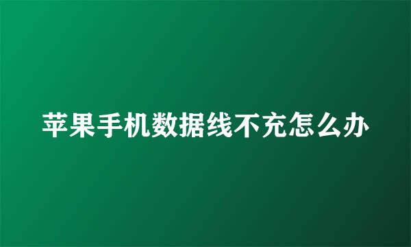 苹果手机数据线不充怎么办