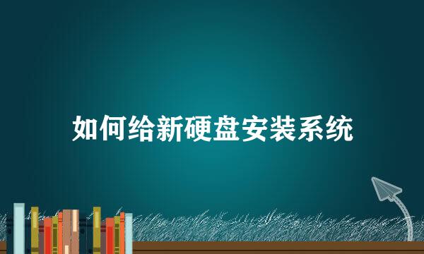 如何给新硬盘安装系统