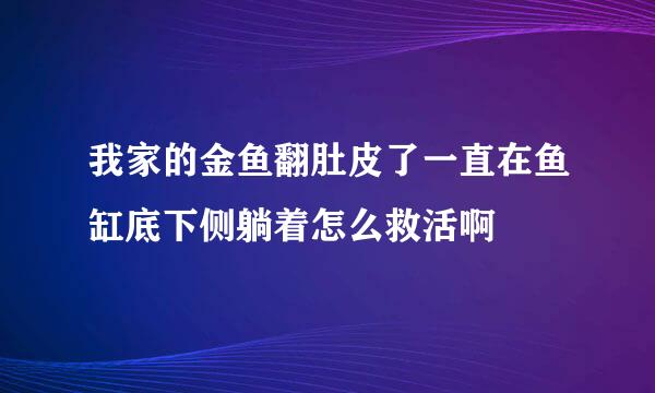 我家的金鱼翻肚皮了一直在鱼缸底下侧躺着怎么救活啊
