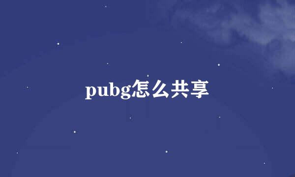 pubg怎么共享