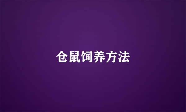 仓鼠饲养方法