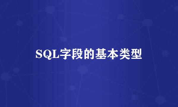 SQL字段的基本类型