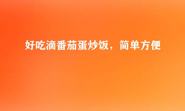 好吃滴番茄蛋炒饭,简单方便