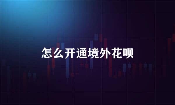 怎么开通境外花呗