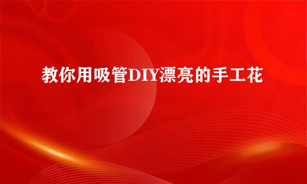教你用吸管DIY漂亮的手工花