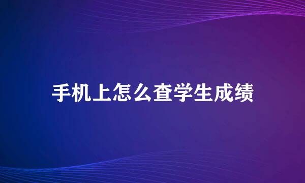 手机上怎么查学生成绩