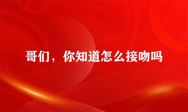 哥们，你知道怎么接吻吗