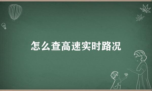 怎么查高速实时路况
