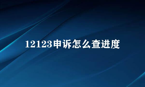 12123申诉怎么查进度