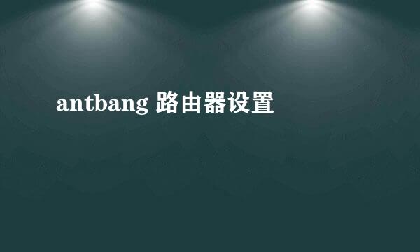antbang 路由器设置