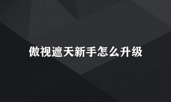 傲视遮天新手怎么升级