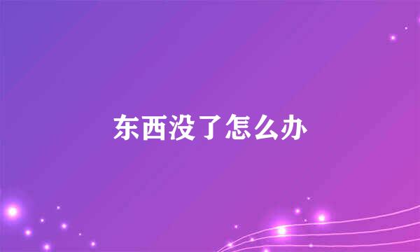 东西没了怎么办