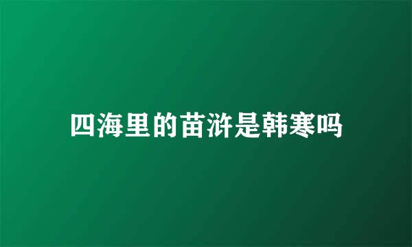 四海里的苗浒是韩寒吗