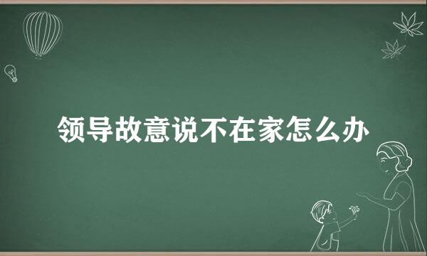 领导故意说不在家怎么办