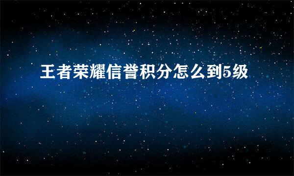 王者荣耀信誉积分怎么到5级