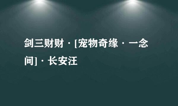 剑三财财·[宠物奇缘·一念间]·长安汪