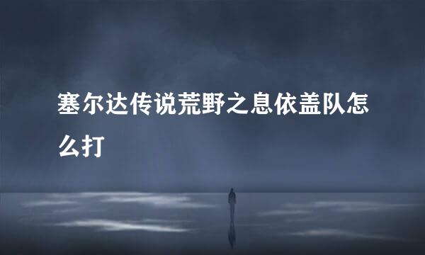 塞尔达传说荒野之息依盖队怎么打