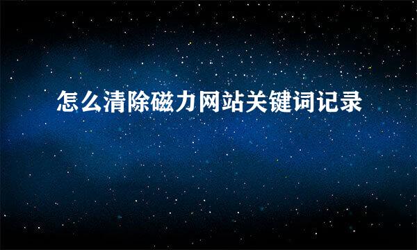怎么清除磁力网站关键词记录