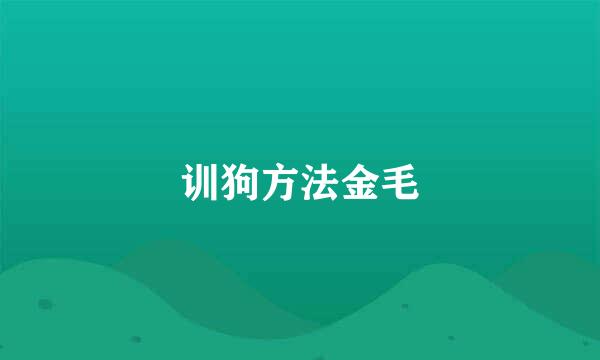 训狗方法金毛