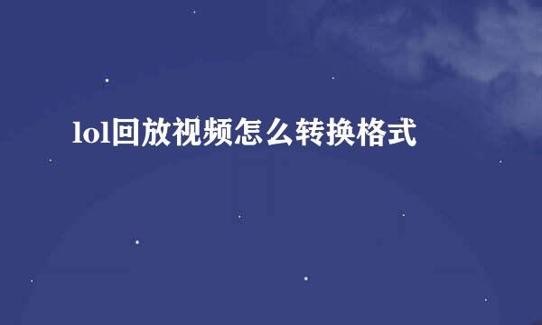 lol回放视频怎么转换格式