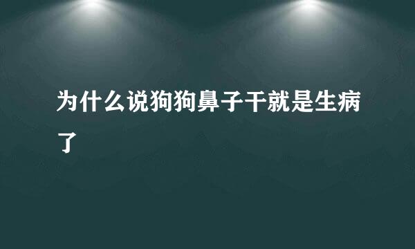 为什么说狗狗鼻子干就是生病了