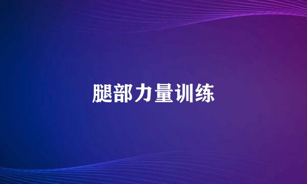 腿部力量训练
