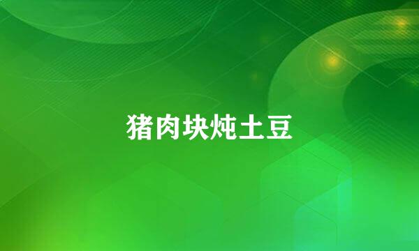 猪肉块炖土豆