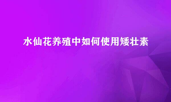 水仙花养殖中如何使用矮壮素