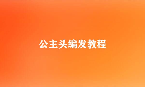 公主头编发教程