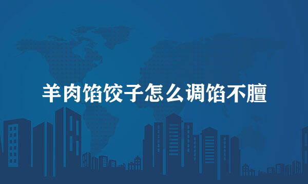 羊肉馅饺子怎么调馅不膻