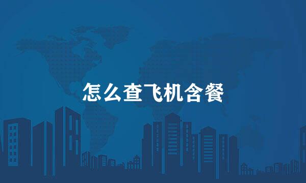 怎么查飞机含餐